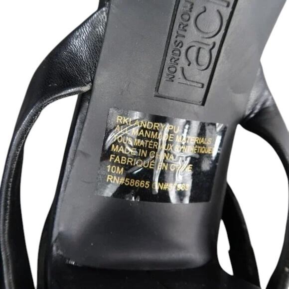 Nordstrom Shoes Womens 10 Sandals Block Heel Ankle Strap Dressy Career Black - Picture 14 of 16